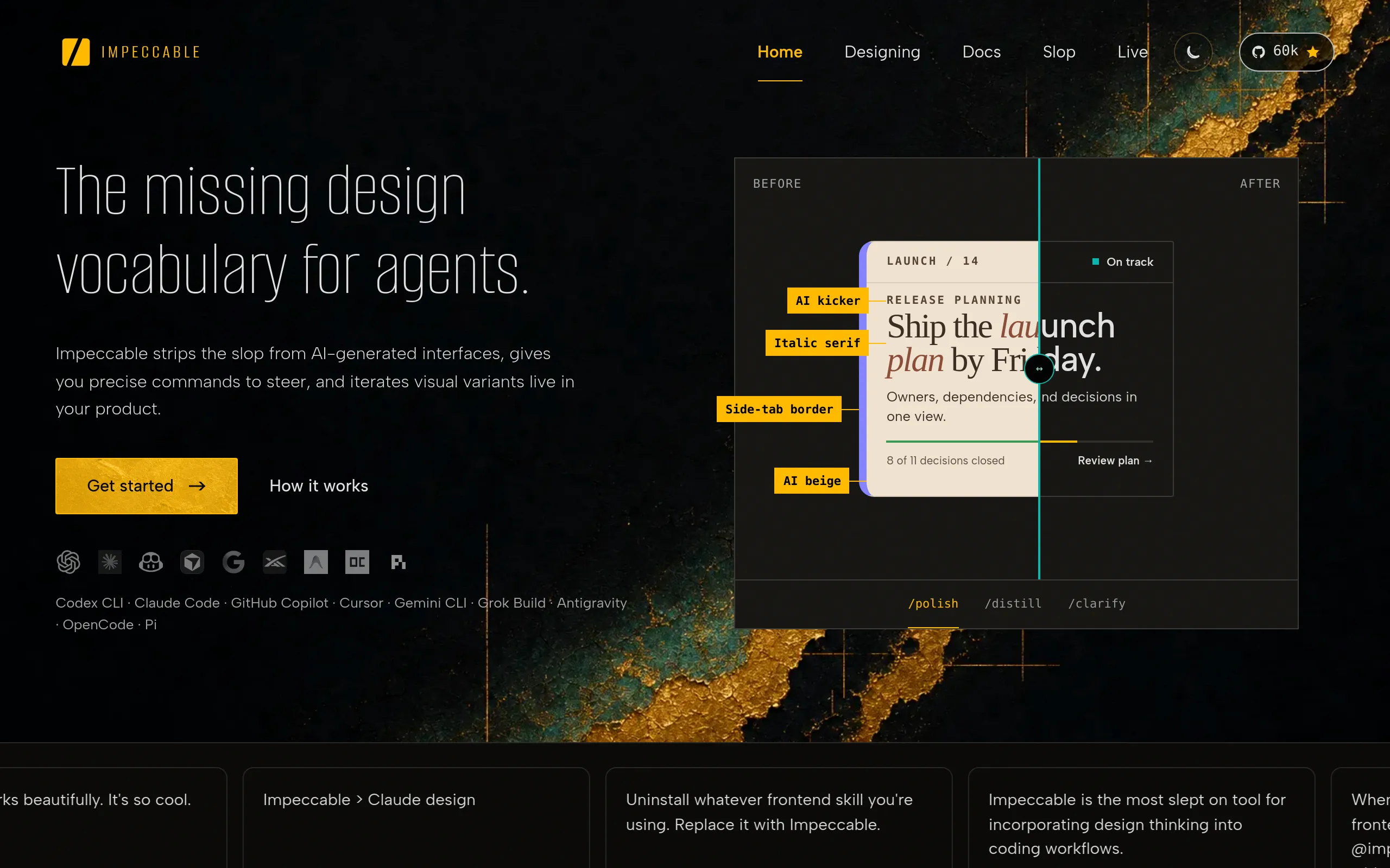 Impeccable — the missing design vocabulary for agents