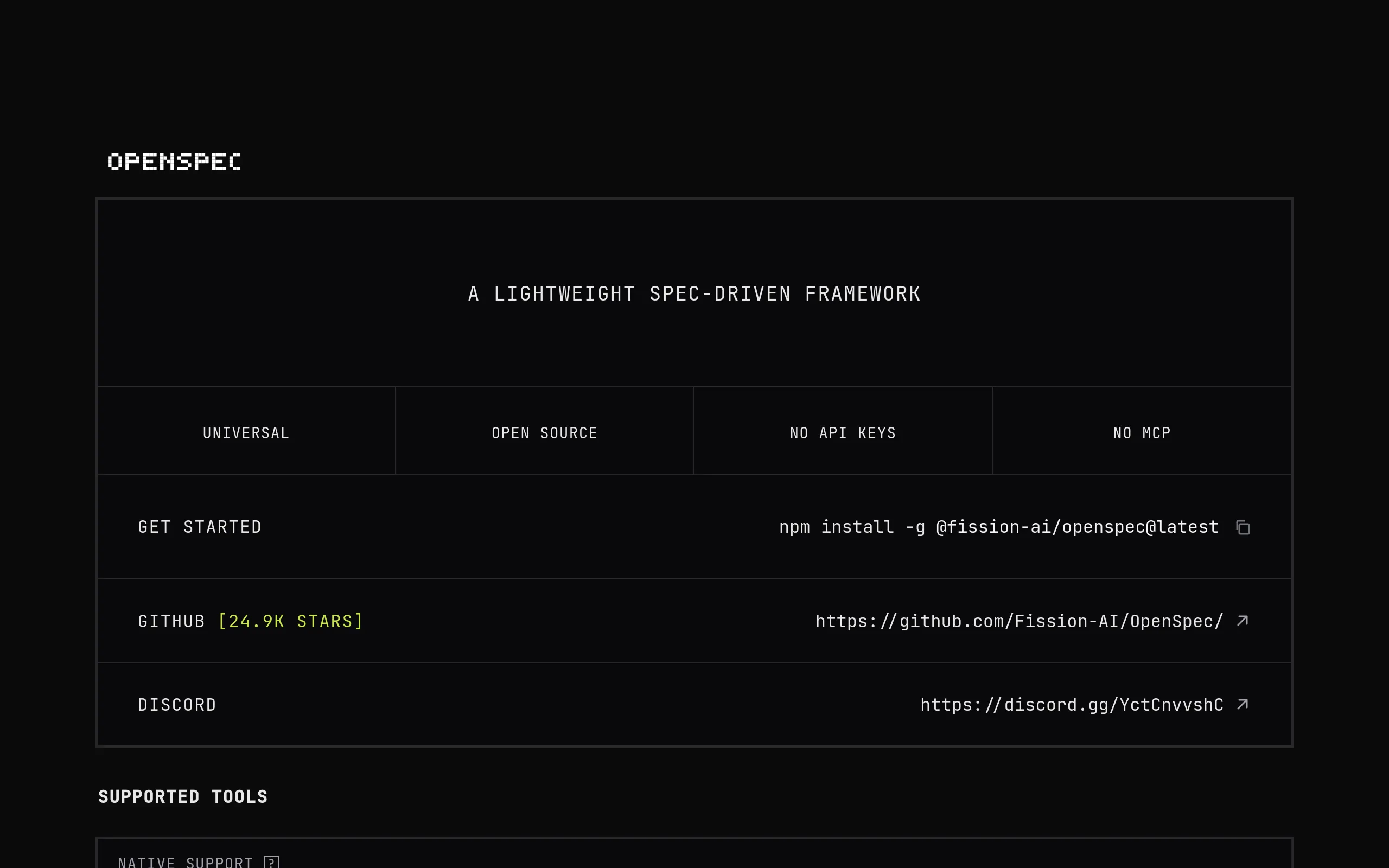 OpenSpec Screenshot