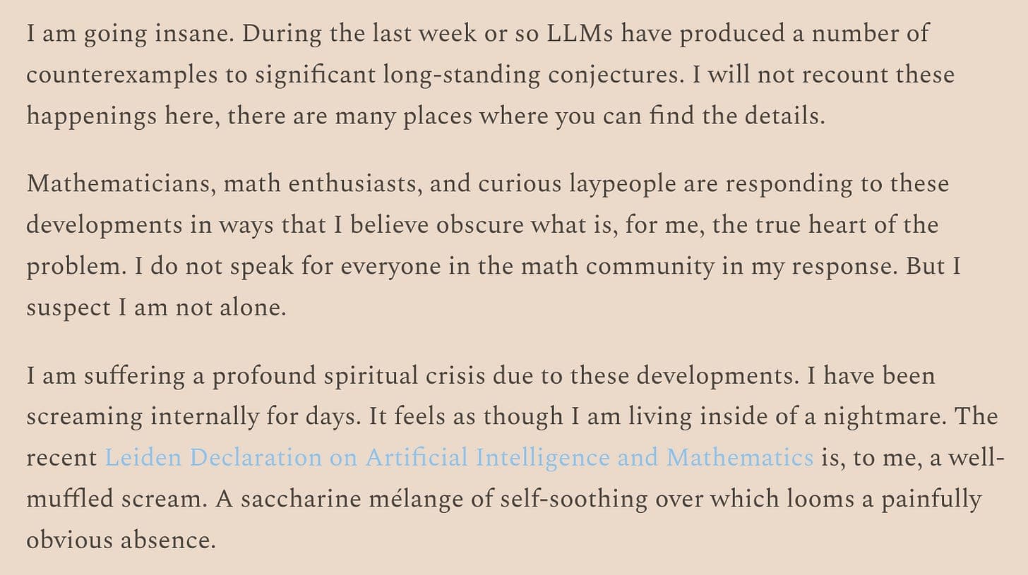 Mathematicians crashing out